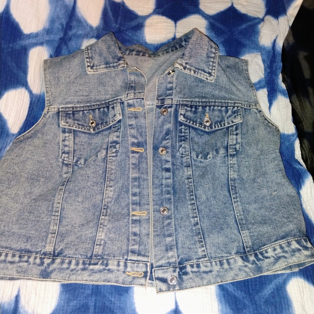 Maurices Blue Denim Vest
